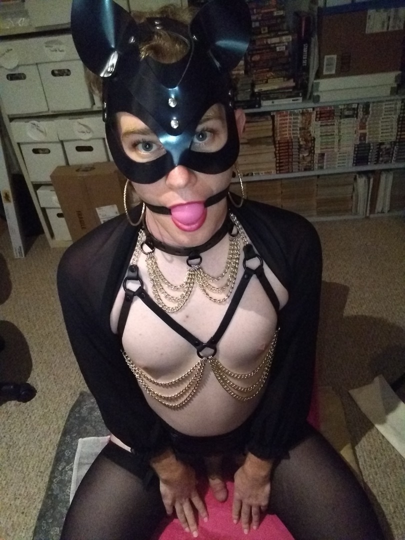 click here to see more amateur cock sucking whores @williepew As you wish #gag #ballgag #mask #salivatingsub #bdsm #harness